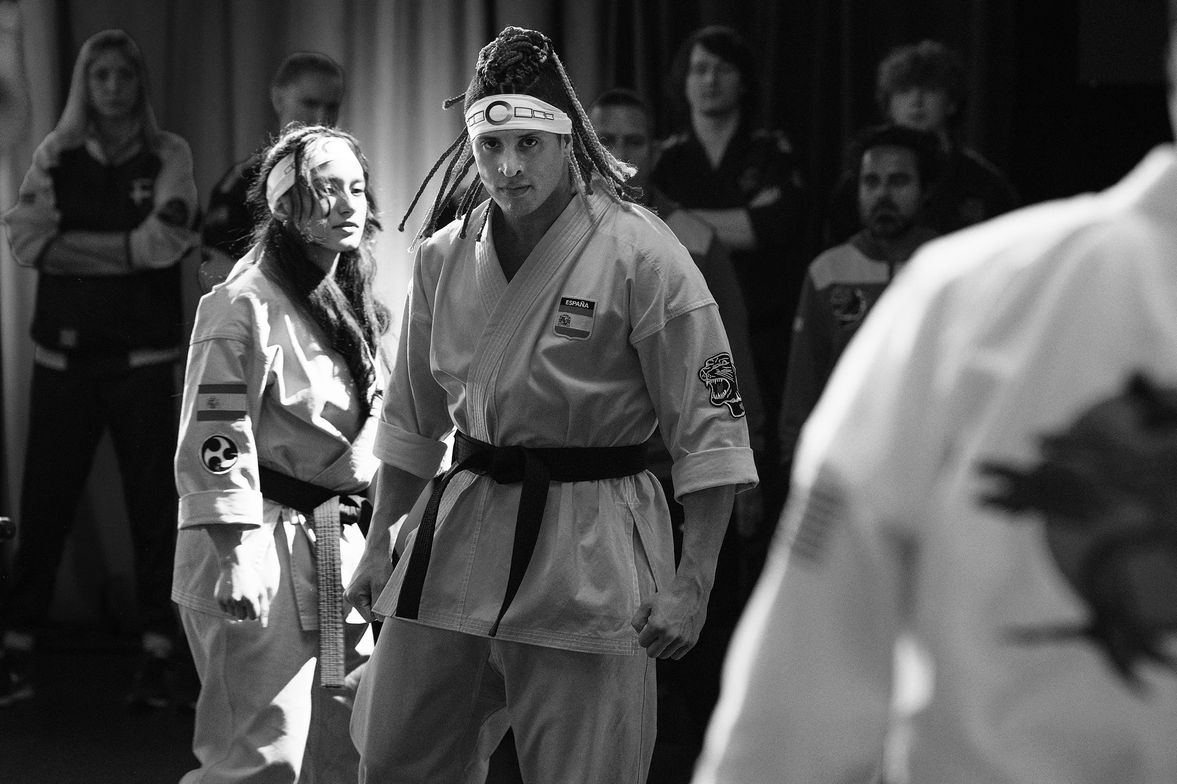 Justin Ortiz in a cinematic martial arts performance
